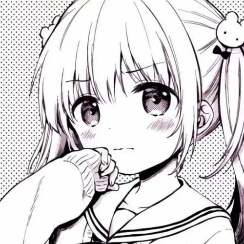 黑白漫画女生头像