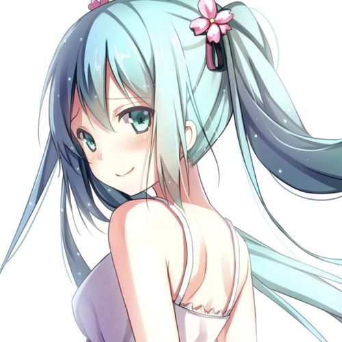 蓝粉系动漫头像长发飘飘的仙女小姐姐初音