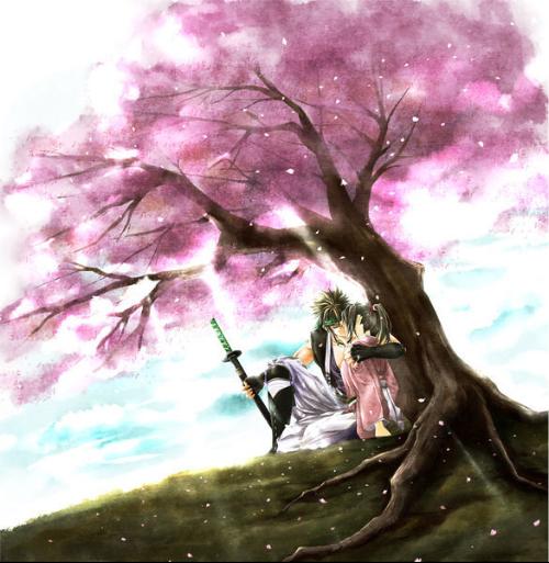 樱花少女头像背景图动漫