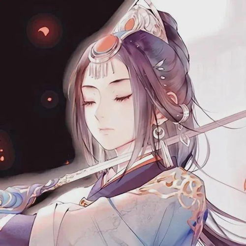古风黑白背影女头像
