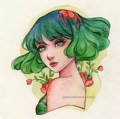 水彩手绘插画花样少女和迪士尼公主,梦幻华丽唯美动人