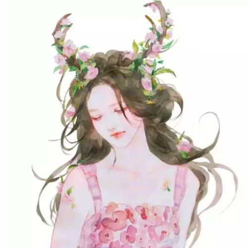 彩色素描女生头像唯美素描头像
