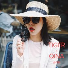 偏光太阳镜白色框女
