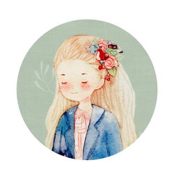 妹纸水彩手绘小清新插画涂鸦王国瑶背堆糖,美好生活研究所