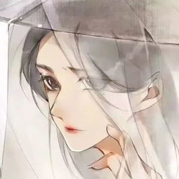 手绘古风女生头像垂眼眸,心事难入目,却有泪滴无声皆道