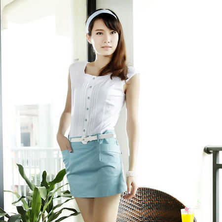 2013简朵夏款韩版女式时尚修身显瘦双排扣短袖连衣裙g12140图片大全邮乐官方网站