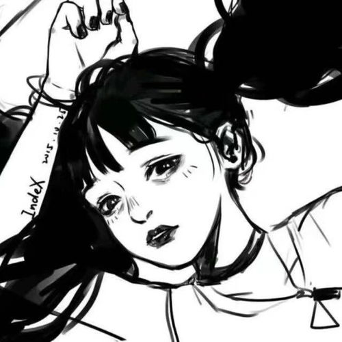 招桃花黑白动漫可爱女生头像120