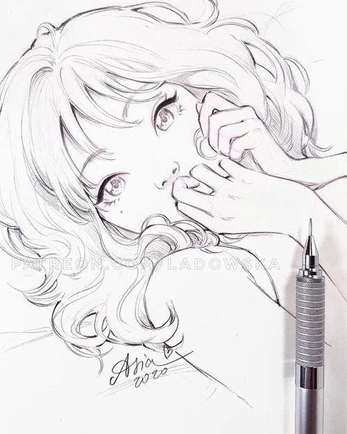 绘画素材ins超人气大佬线稿,教你画出细腻二次元动漫少女