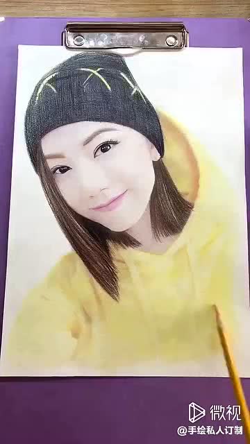 手绘美女写真好看不