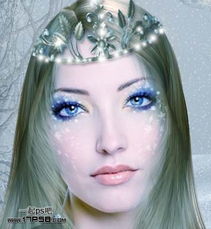 ps雪景复古仿手绘美女头像照片