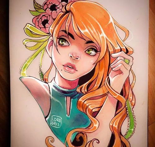 马克笔手绘美女插画插画风格的马克笔手绘美女头像快收藏起来