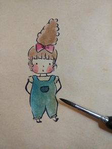 宋宋插画教程牛皮纸彩绘美丽的小女孩