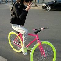 自行车女生头像五彩炫酷自行车