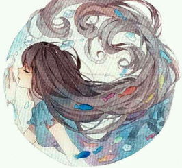 水彩动漫少女图