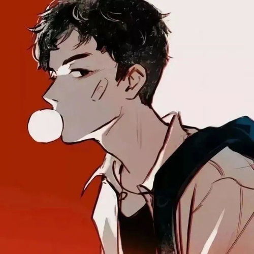 手绘插画头像男