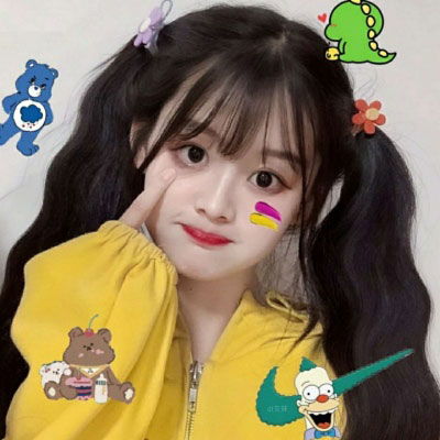 小女孩萌萌哒闺蜜头像一对两张四人五人同一人
