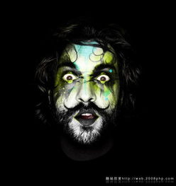 手机版美国超酷黑色男女脸部面部彩绘化妆摄影