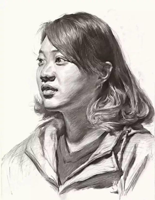 教程教你画一幅素描女生头像