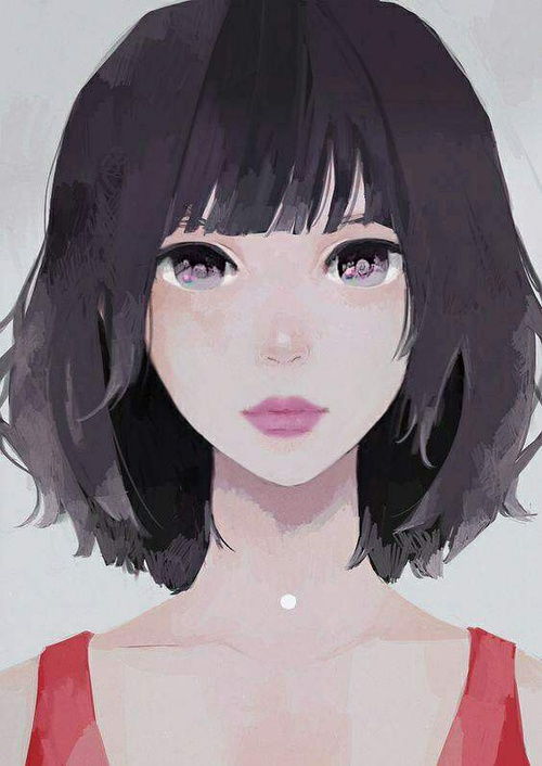 彩色素描女生头像唯美这人