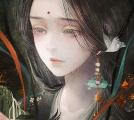 手绘古风女生头像垂眼眸,心事难入目,却有泪滴无声皆道