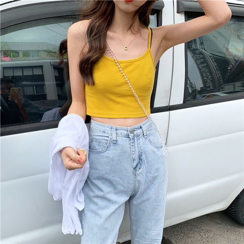 吊带背心女外穿夏季短款性感露脐打底衫内搭ins韩版美背修身抹胸
