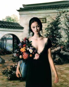 油画美女,真的好性感