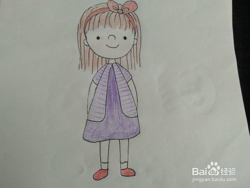手绘女孩简笔画
