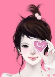 非主流短发女生手势是爱心的图片头像