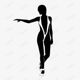手绘黑白妩媚女人剪影素材图片免费下载高清png千库网图片编号9172289