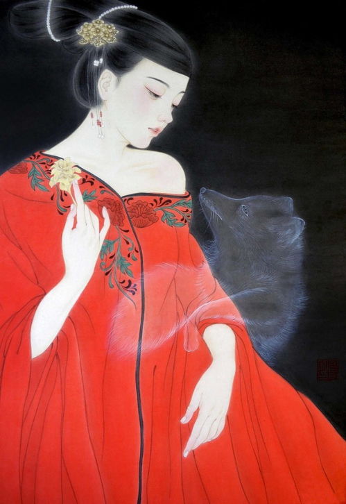 一组唯美的古风美女插画作品图