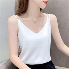 吊带背心女内搭夏黑色v领宽松打底外穿性感露肩美背无袖上衣ins潮