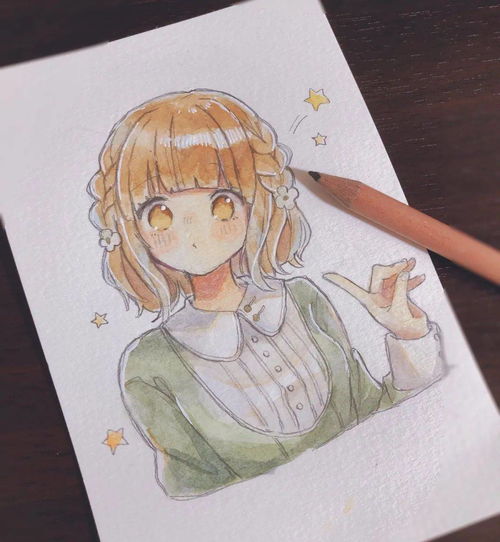 水彩插画简单好画的一组水彩漫画女生头像手绘新手临摹