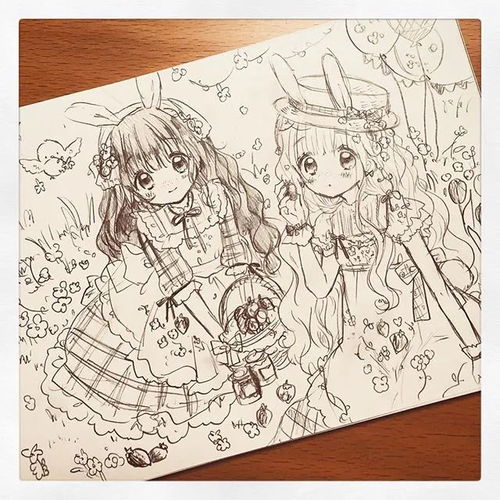 洛丽塔可爱漫画二次元卡通少女手绘素材