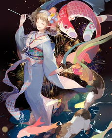 二次元唯美和风美图欣赏身穿和服,亭亭玉立颇有神韵的漂亮女生