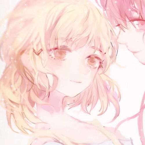 手绘少女闺蜜头像二人各一张