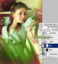 ps给室内人物照片添加青色效果和提亮处理