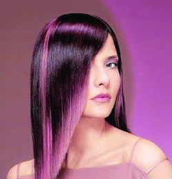 女生葡萄红头发图片女生变个性必备发型