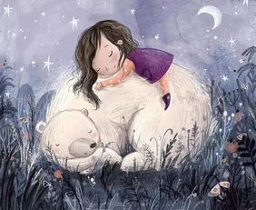 格调彩绘插画治愈系的小女孩