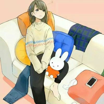 可爱彩绘动漫情侣头像别来无恙你在心上