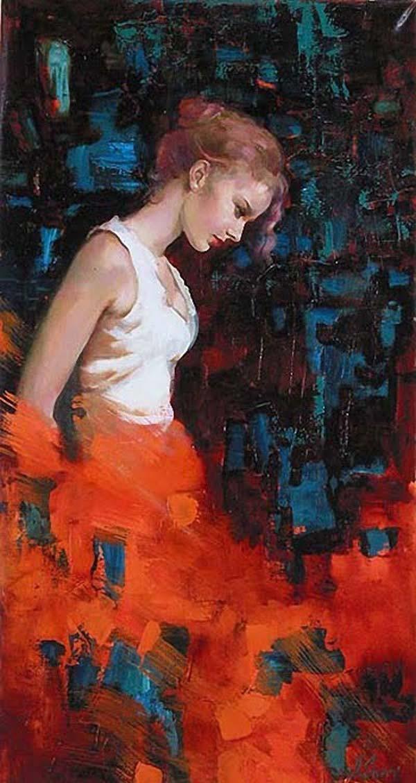 原创乌克兰天才美女画家,画少女人体惊艳脱俗,网友百看不厌