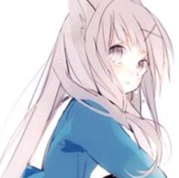 求高清头像,灰色头发,蓝色衣服