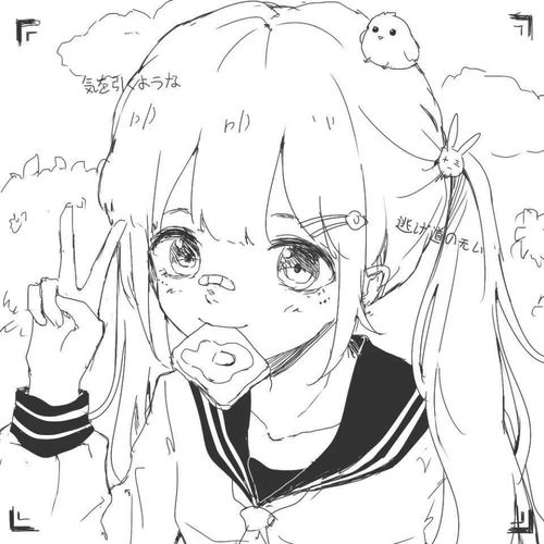 动漫黑白头像