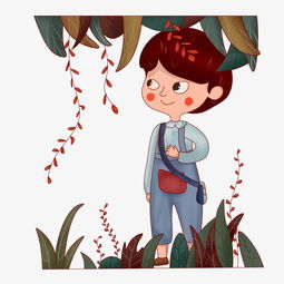 森林中的女孩插画手绘图片素材其他格式下载动漫人物大全