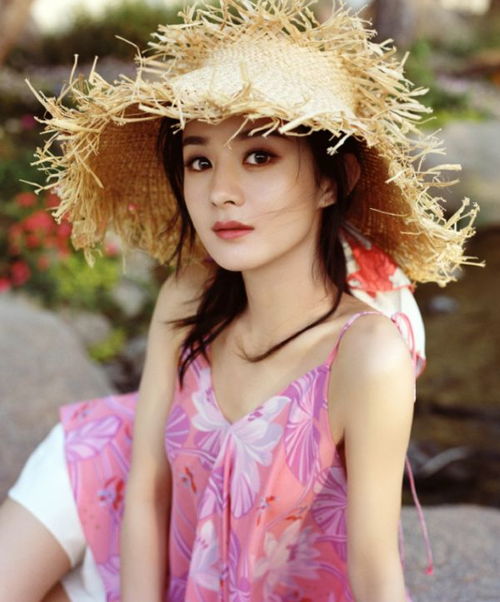 赵丽颖少女大片来袭,粉衣配草帽美成仙,终于配得上冯绍峰了