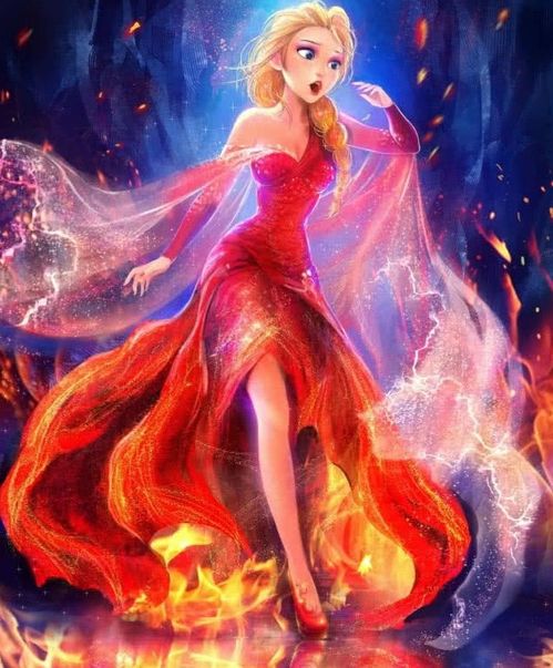 当冰属性的艾莎女王变个属性,火属性火辣迷人,黑暗风霸气十足