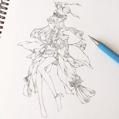 cg原画插画教程绝美仙气女生线稿临摹手绘