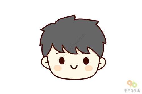 帅气男孩头像简笔画图片