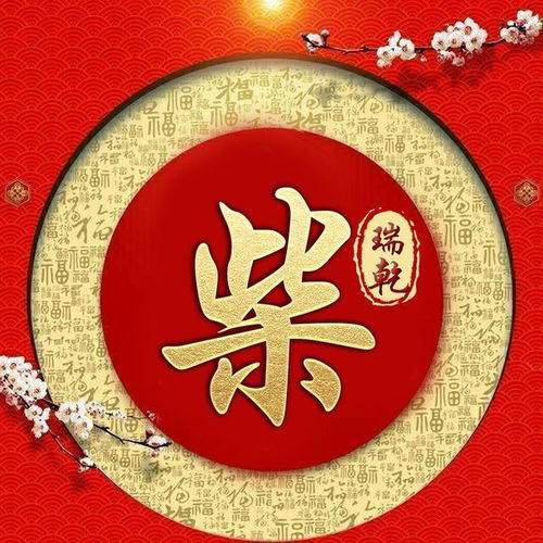 福字环绕百家姓签名姓氏头像,喜庆中国风,喜欢请带走