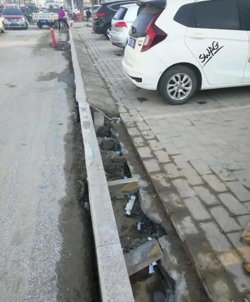 河北保定奇葩的便道马路牙子居然比便道还高