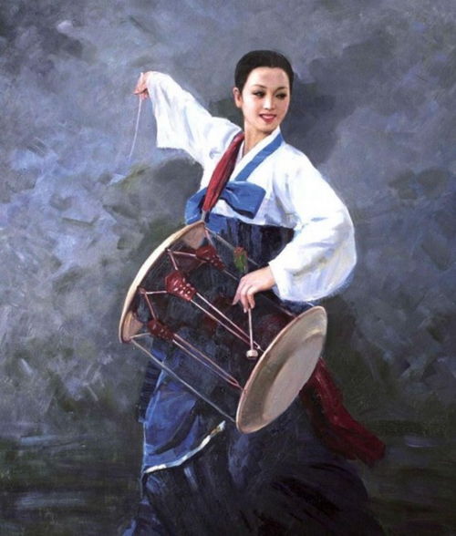 婉约清纯朝鲜油画里的美女们组图